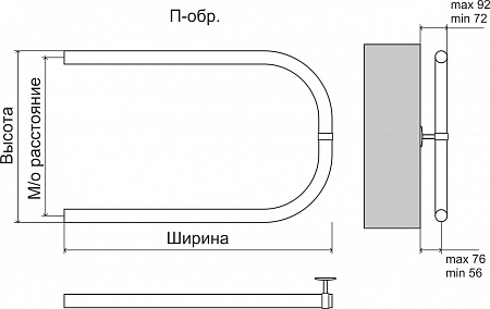 Эконом П-обр AISI 32х2 500х500 Полотенцесушитель  TERMINUS Кинешма - фото 3