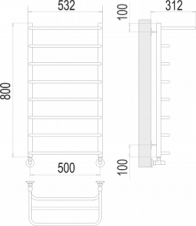 Полка П8 500х800  Полотенцесушитель  TERMINUS Кинешма - фото 3