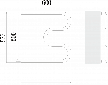 М-обр AISI 32х2 500х600 Полотенцесушитель  TERMINUS Кинешма - фото 3
