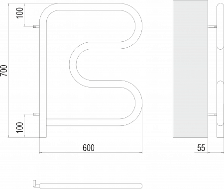 Электро 25 F-обр 600х600 поворотный Полотенцесушитель TERMINUS Кинешма - фото 3