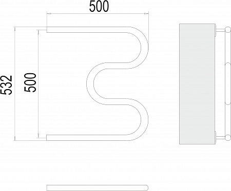 М-обр AISI 32х2 500х500 Полотенцесушитель  TERMINUS Кинешма - фото 3