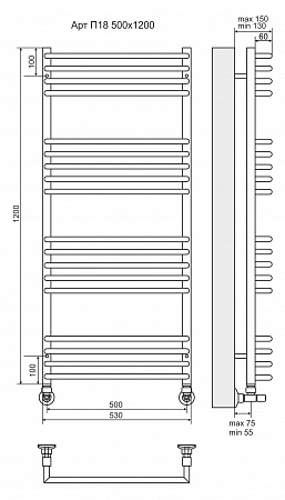 Арт П18 500х1200 Полотенцесушитель TERMINUS Кинешма - фото 3 Арт П18 500х1200 Полотенцесушитель TERMINUS Кинешма - фото 3