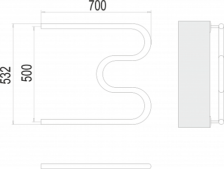 М-обр AISI 32х2 500х700 Полотенцесушитель  TERMINUS Кинешма - фото 3