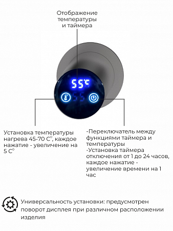 Рондо П2 350х760 электро Полотенцесушитель TERMINUS Оружейная сталь Кинешма - фото 5 Рондо П2 350х760 электро Полотенцесушитель TERMINUS Оружейная сталь Кинешма - фото 5