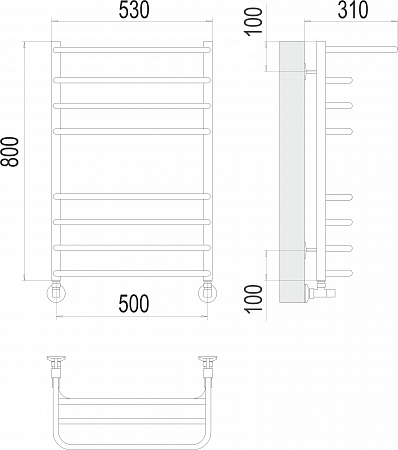 Арктур П8 500х800 Полотенцесушитель  TERMINUS Кинешма - фото 3